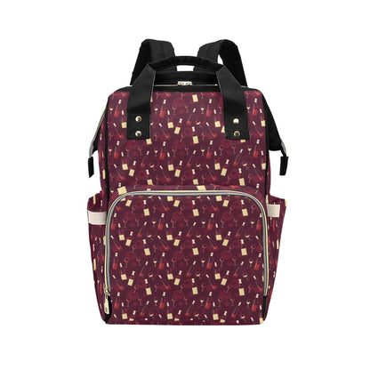 Wine Themed Print Design LKS302 Diaper Bag Backpack