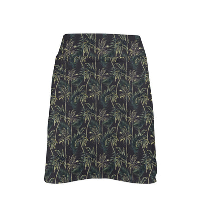Palm Tree Background Design Print 17" Golf & Pickleball Skort with Pockets