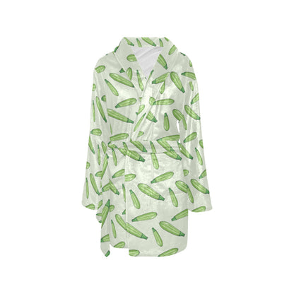Zucchini Print Design LKS302 Women's Fleece Robe