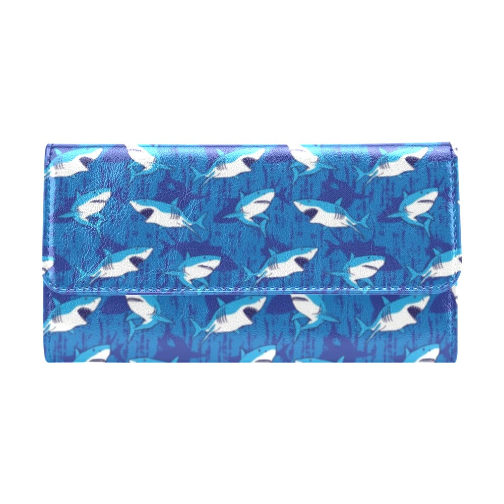 Shark Print Design LKS308 Women's Trifold Wallet