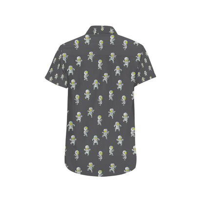 Mummy Print Design LKS305 Men Short Sleeve Button Up Shirt