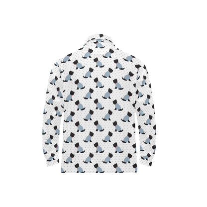 Scottish Terriers Print Design LKS3013 Long Sleeve Polo Shirt For Men's