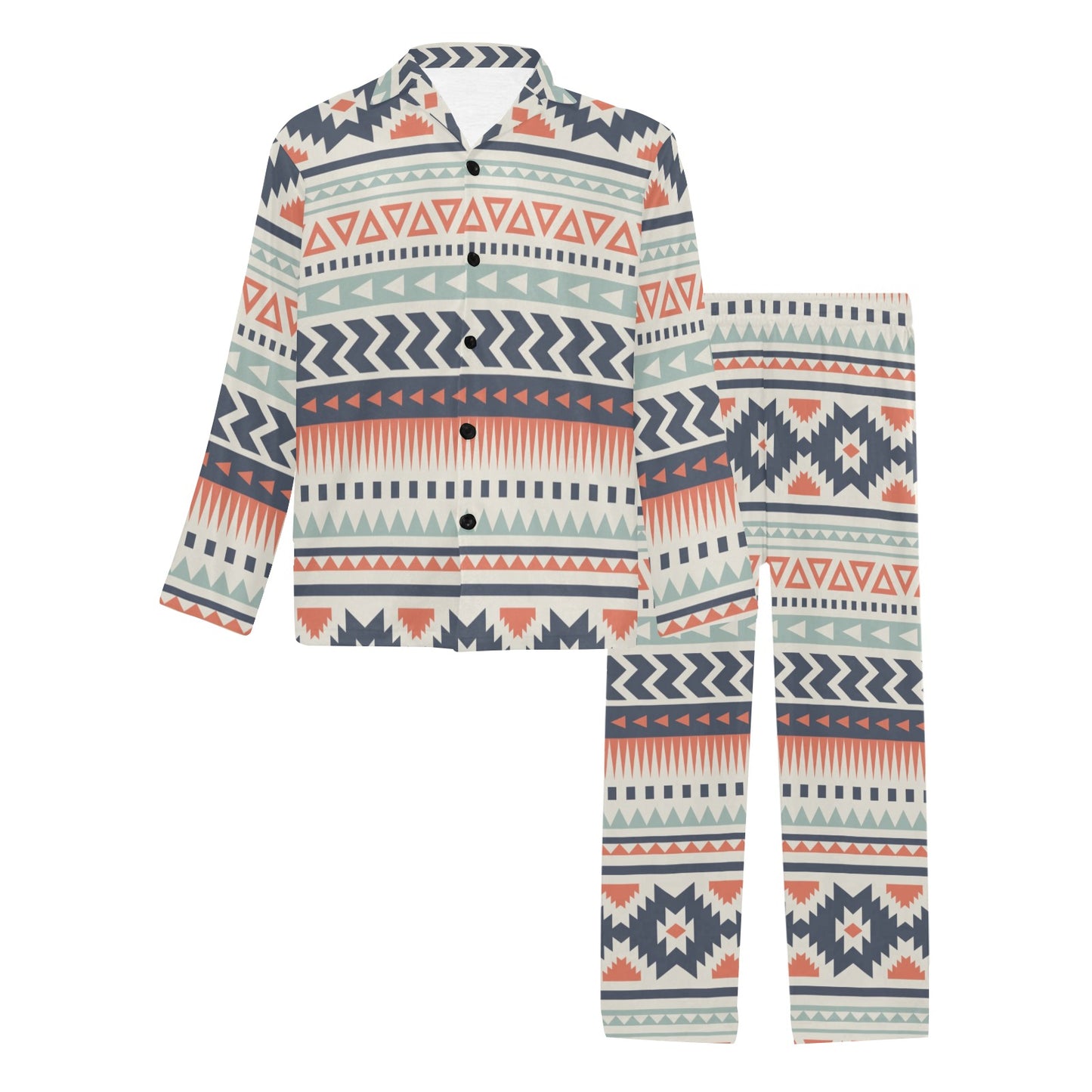 Tribal Aztec vintage pattern Men's Long Pajama Set