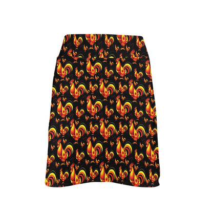 Rooster Print Themed 17" Golf & Pickleball Skort with Pockets