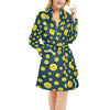 Smiley Face Emoji Print Design LKS301 Women's Fleece Robe