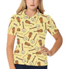 Banjo Violin Pattern Print Design 01 Women's Polo Shirt