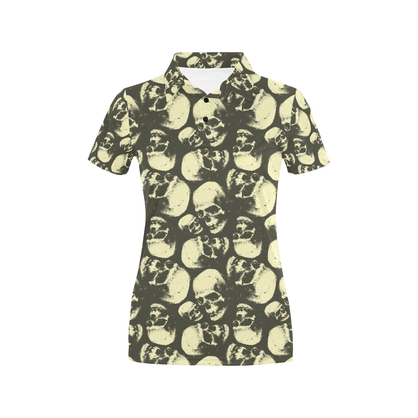 Skull Print Design LKS302 Women's Polo Shirt