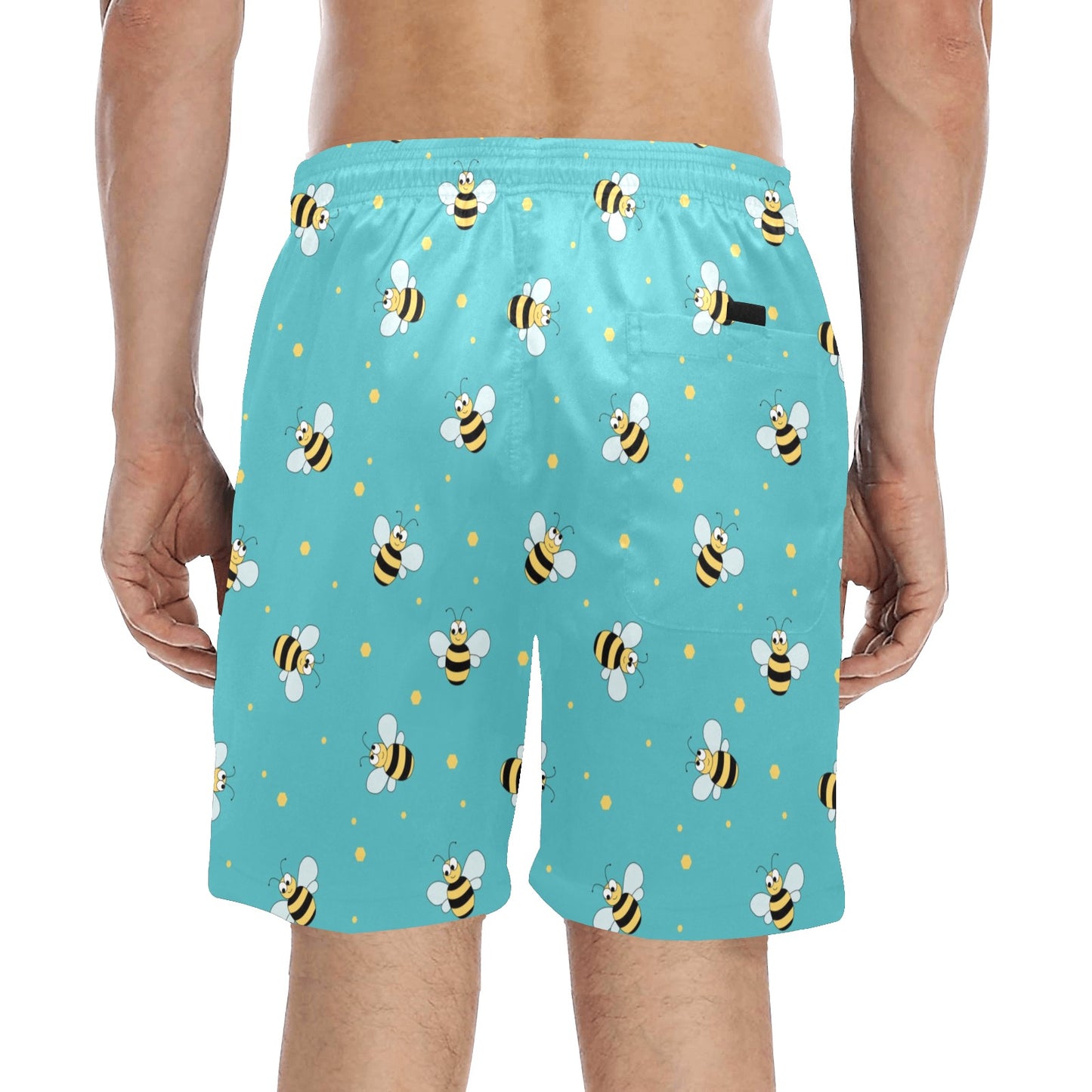 Bee With Dot Print Design LKS309 Men's Swim Trunks Beach Shorts