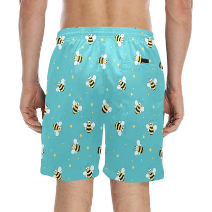 Bee With Dot Print Design LKS309 Men's Swim Trunks Beach Shorts