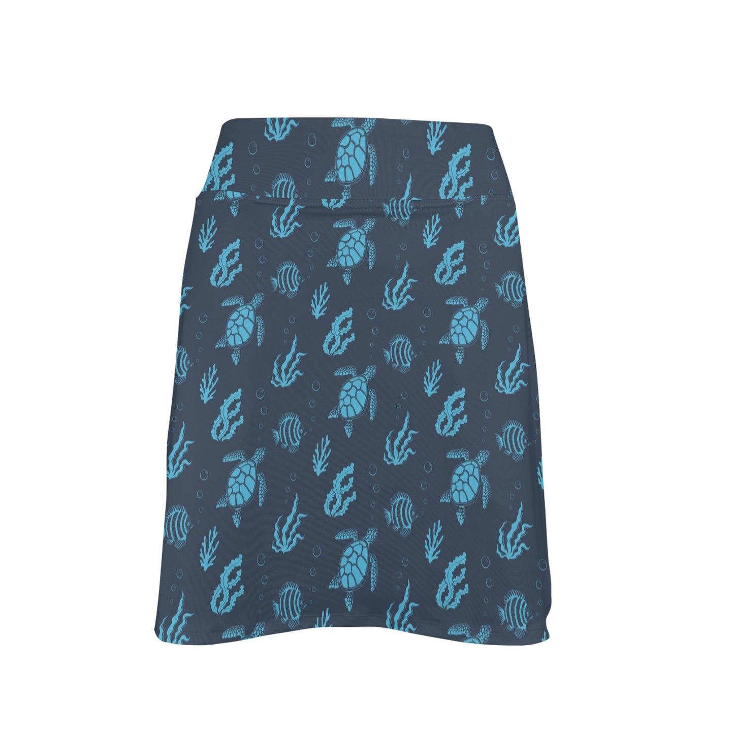 Sea Turtle Print Design LKS307 17" Golf & Pickleball Skort with Pockets