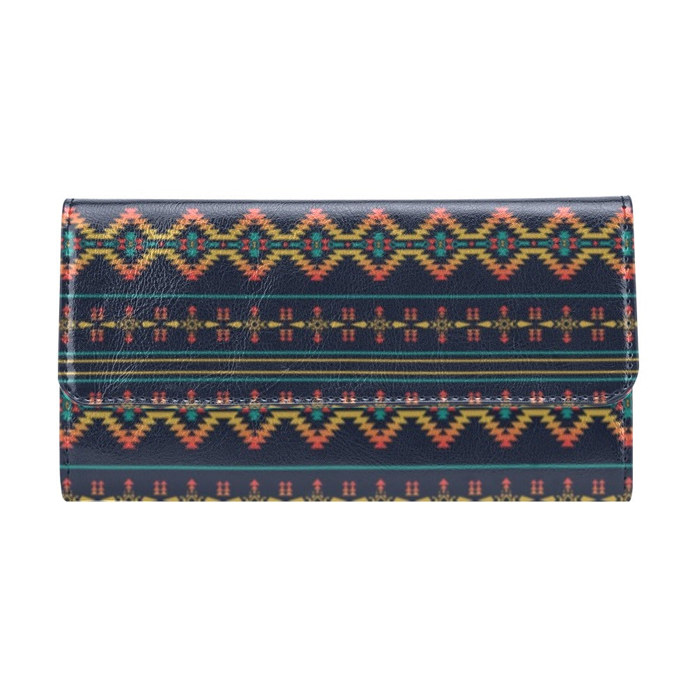 Southwest American Design Themed Print Women's Trifold Wallet