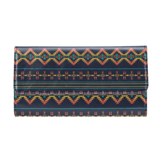 Southwest American Design Themed Print Women's Trifold Wallet