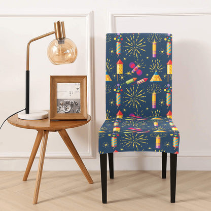 Firework Sparkling Rockets Print Design LKS306 Dining Chair Slipcover