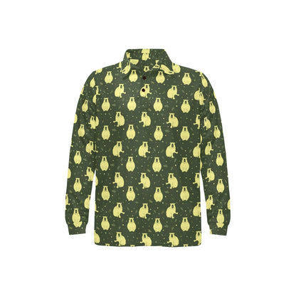 Capybara Pattern Print Design 03 Long Sleeve Polo Shirt For Men's