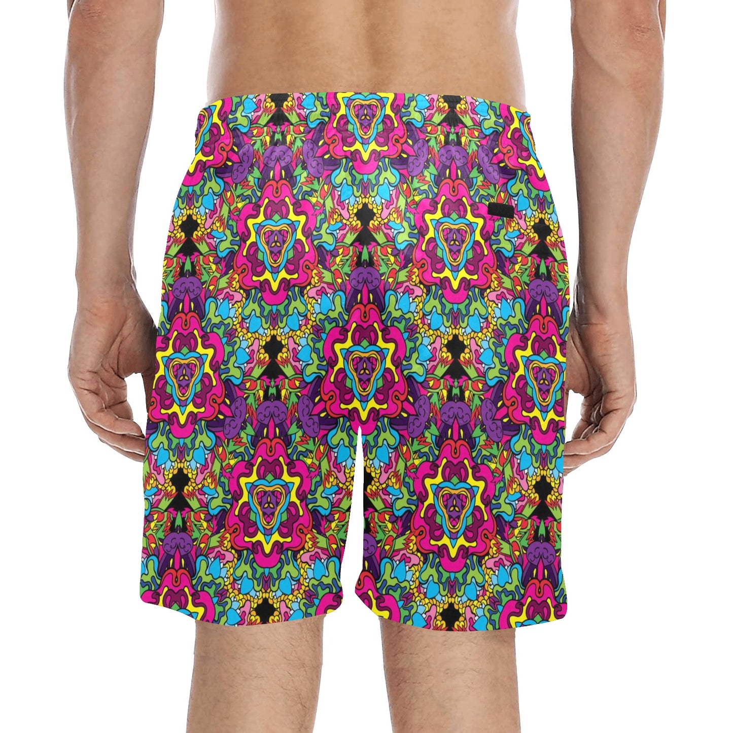 Trippy Print Design LKS303 Men's Swim Trunks Beach Shorts