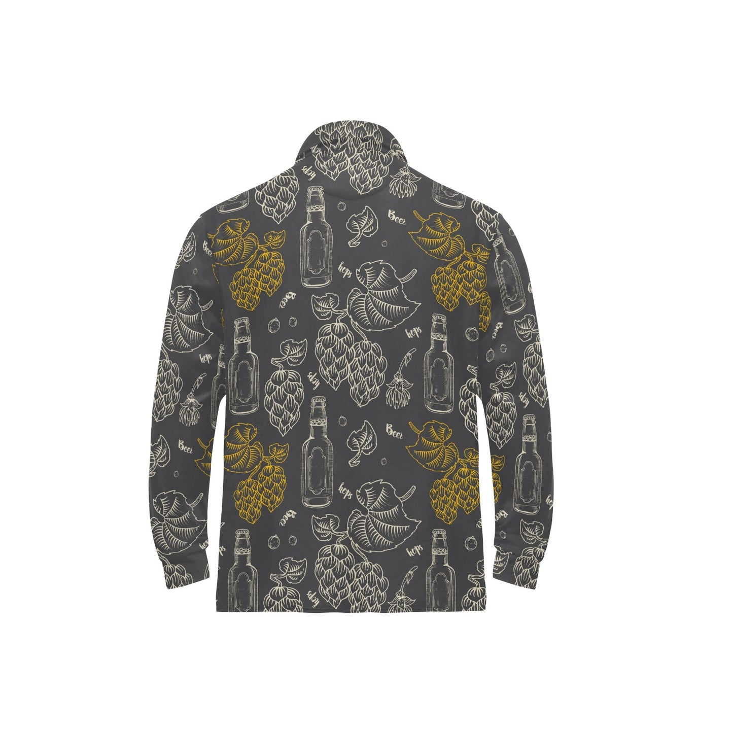 Hope Pattern Print Design 01 Long Sleeve Polo Shirt For Men's