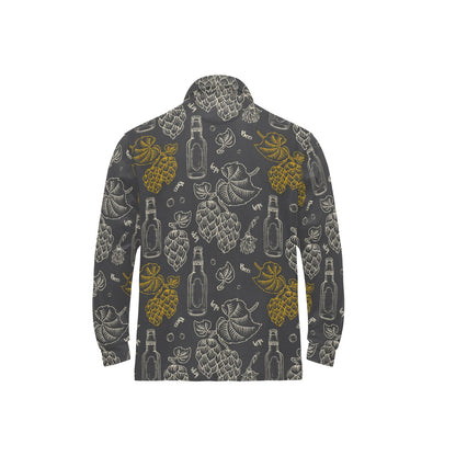 Hope Pattern Print Design 01 Long Sleeve Polo Shirt For Men's