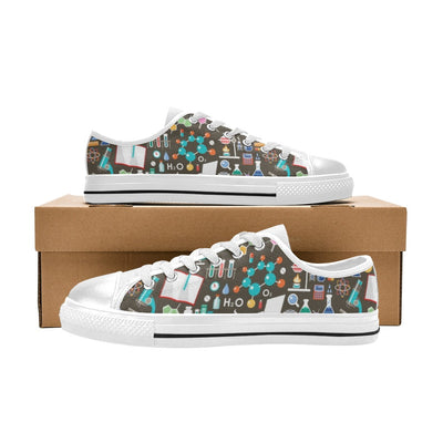 Science Print Design LKS303 Women's White Low Top Shoes