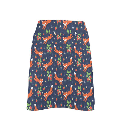 Fox Strawberry Print Pattern 17" Golf & Pickleball Skort with Pockets
