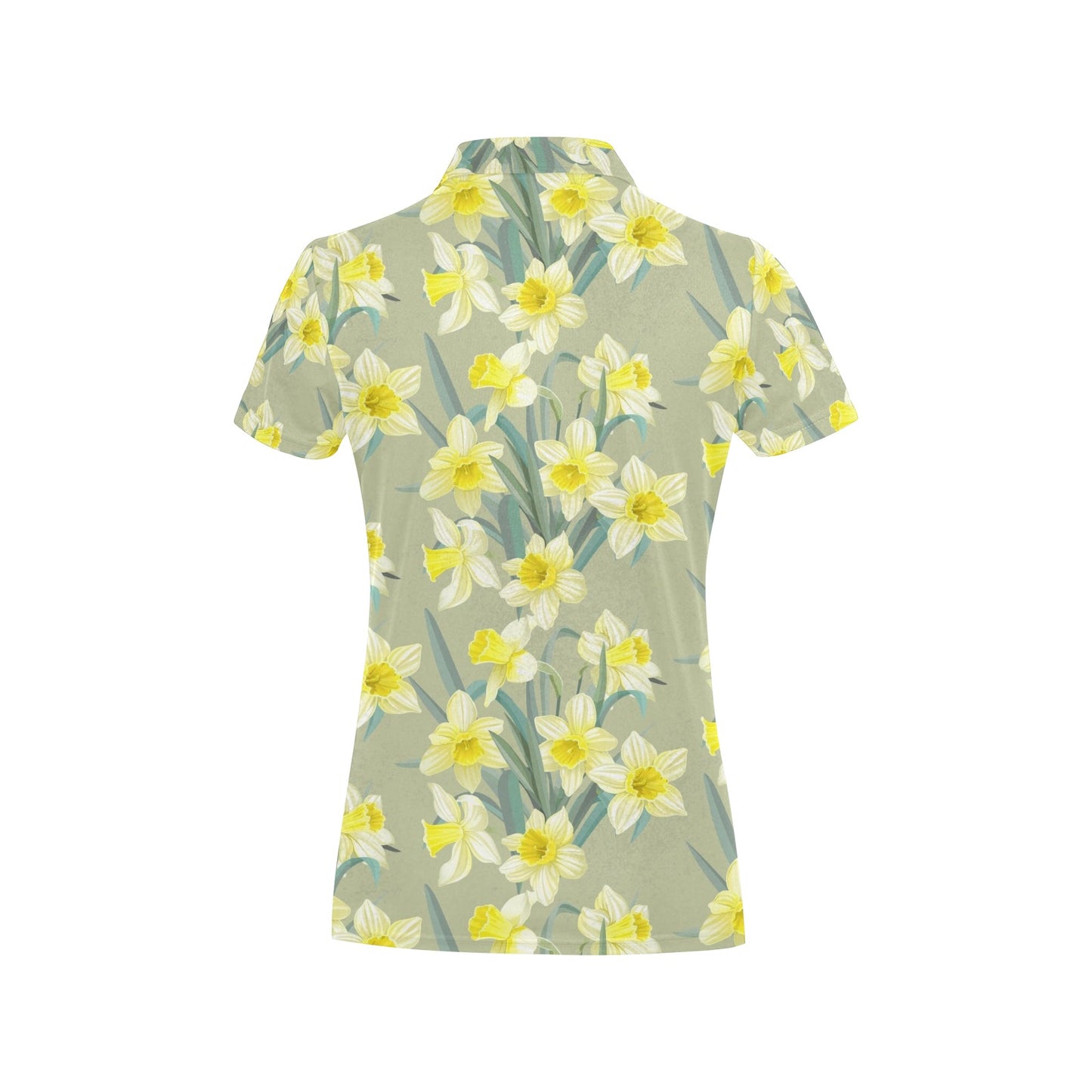 Daffodils Pattern Print Design DF01 Women's Polo Shirt
