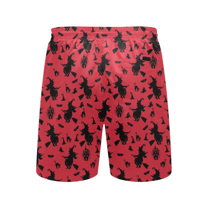 Witch Print Design LKS303 Men's Swim Trunks Beach Shorts