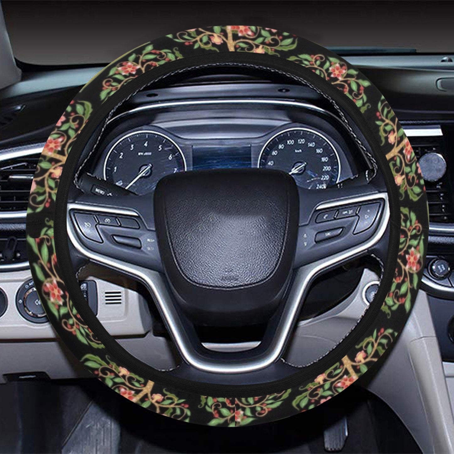 Tree Of Life Print Design LKS303 Steering Wheel Cover with Elastic Edge