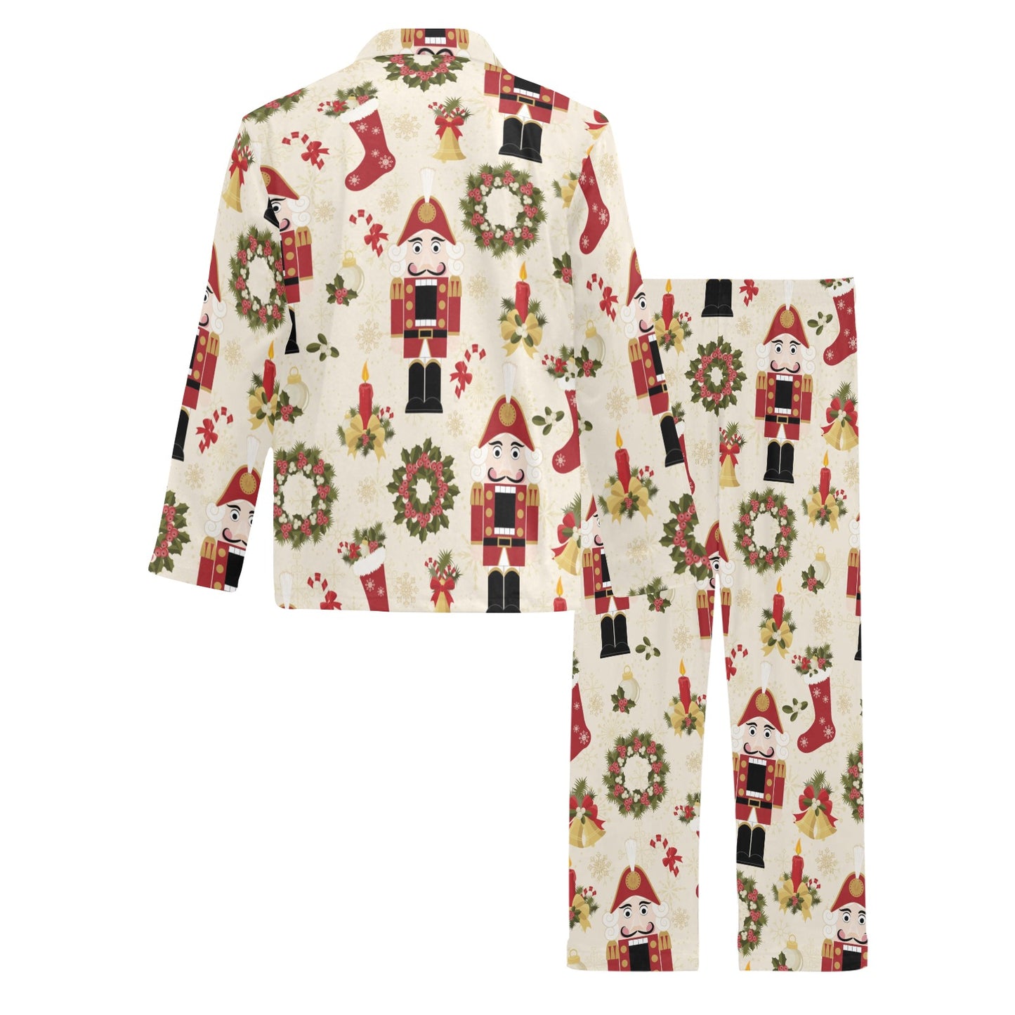 Nutcracker Pattern Print Design A01 Men's Long Pajama Set