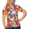 Pansy Pattern Print Design PS01 Women's Polo Shirt