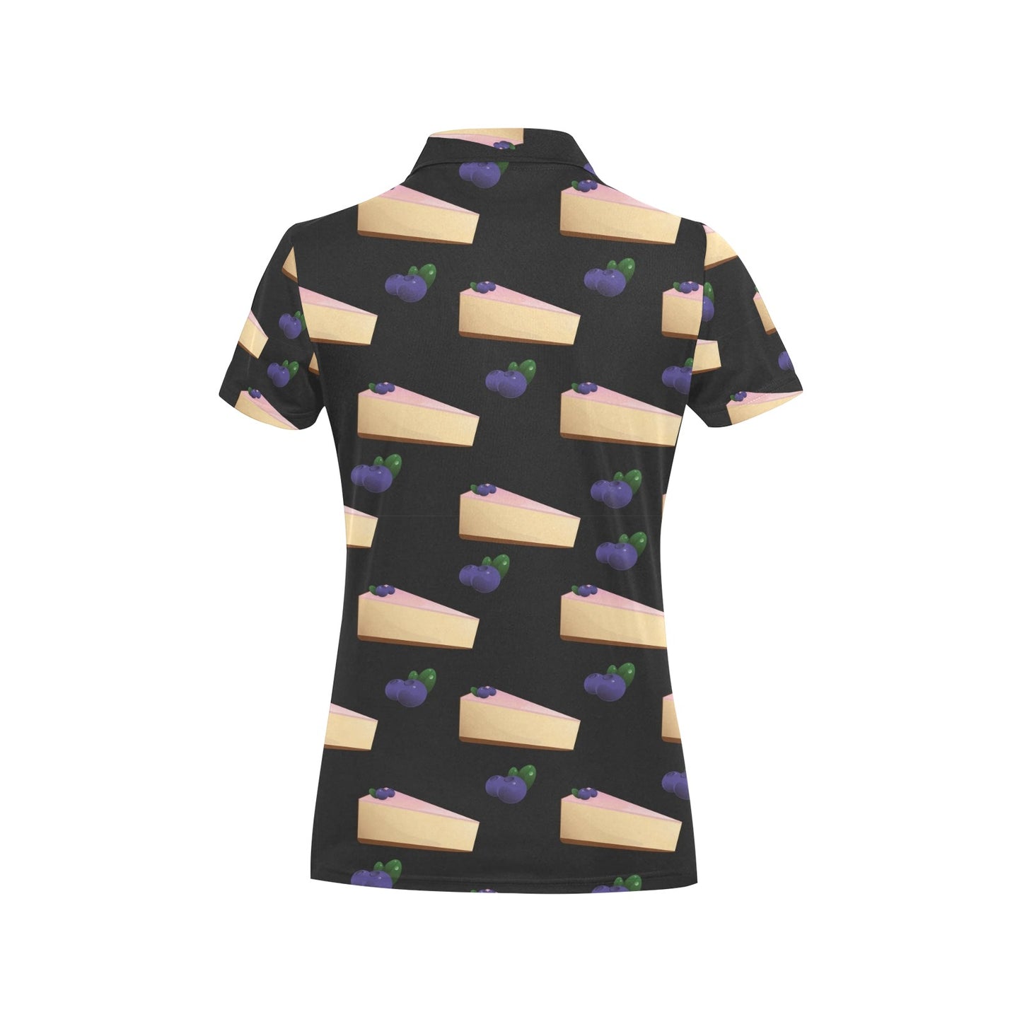 Cheesecake blueberry Pattern Print Design CK01 Women's Polo Shirt