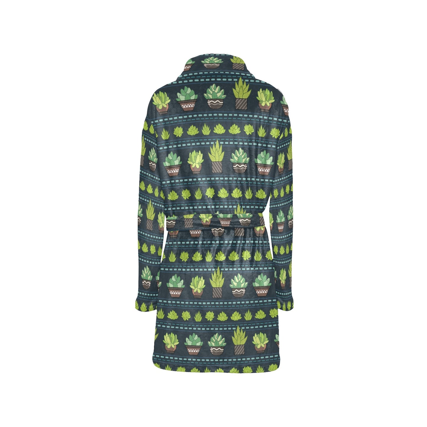 Cactus Pattern Print Design 07 Women's Fleece Robe