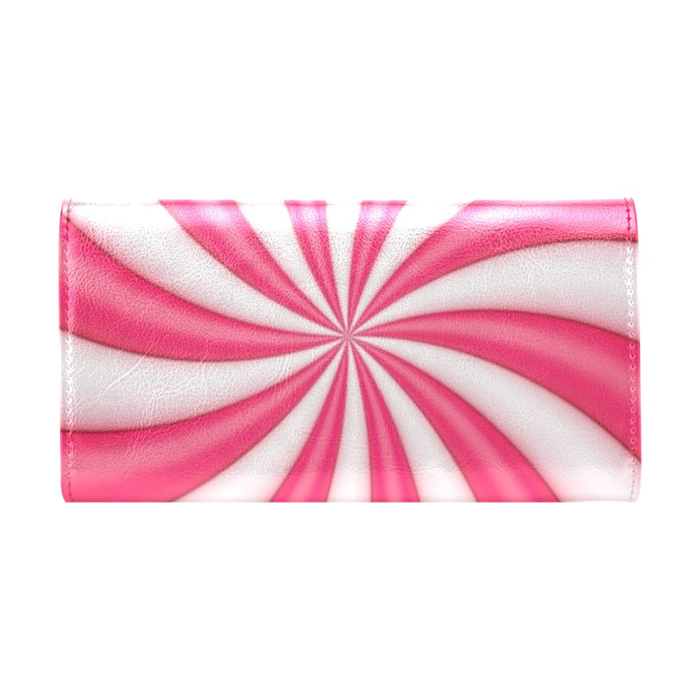 Vortex Twist Swirl Candy Print Women's Trifold Wallet