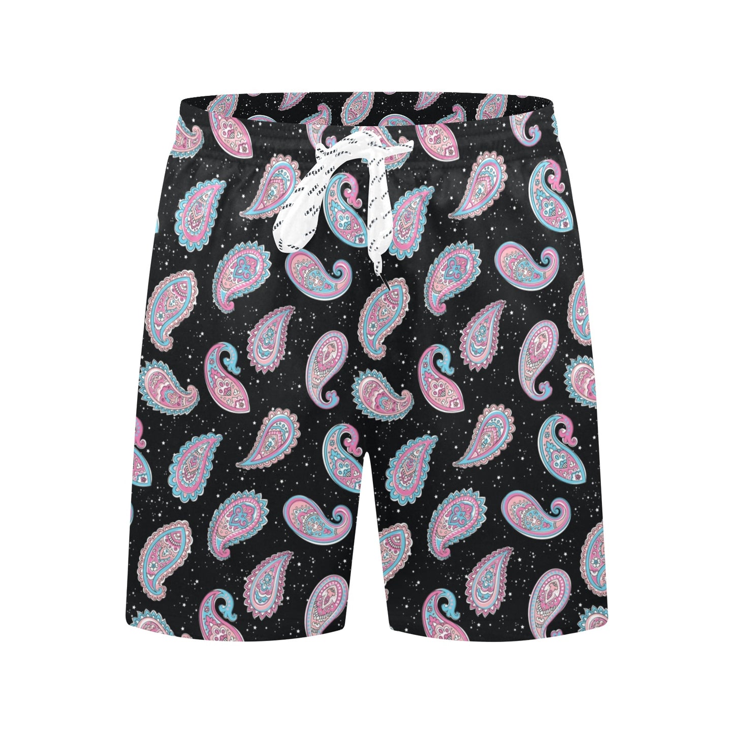 Paisley Pink Design Mandala Print Men's Swim Trunks Beach Shorts