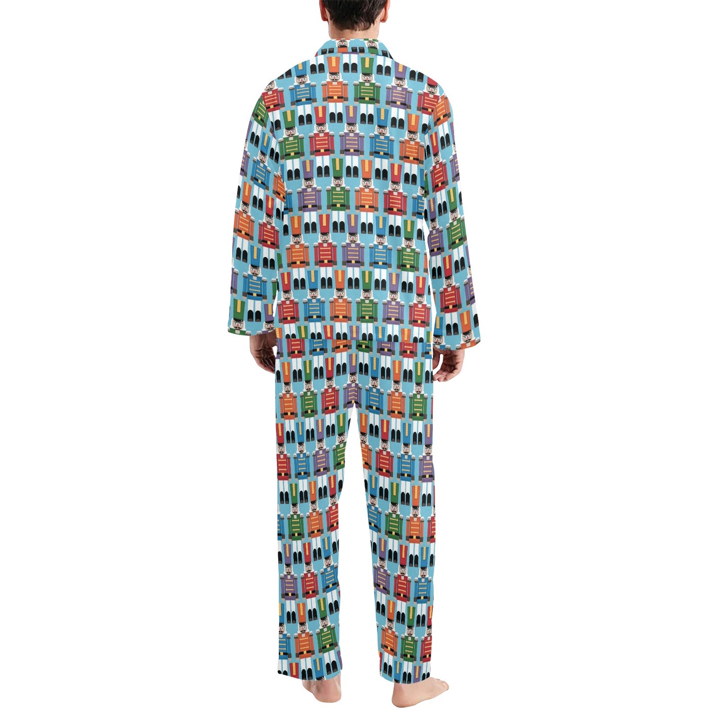 Nutcracker Pattern Print Design A02 Men's Long Pajama Set