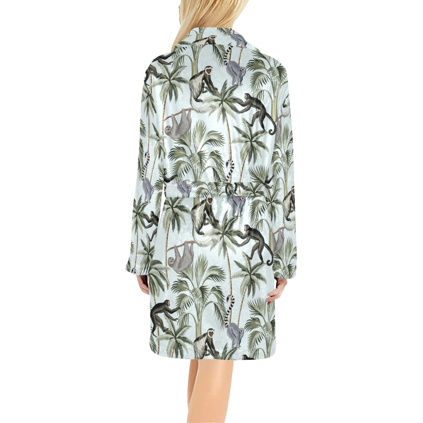 Rainforest Pattern Print Design RF04 Women's Fleece Robe
