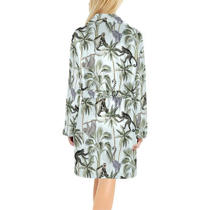 Rainforest Pattern Print Design RF04 Women's Fleece Robe