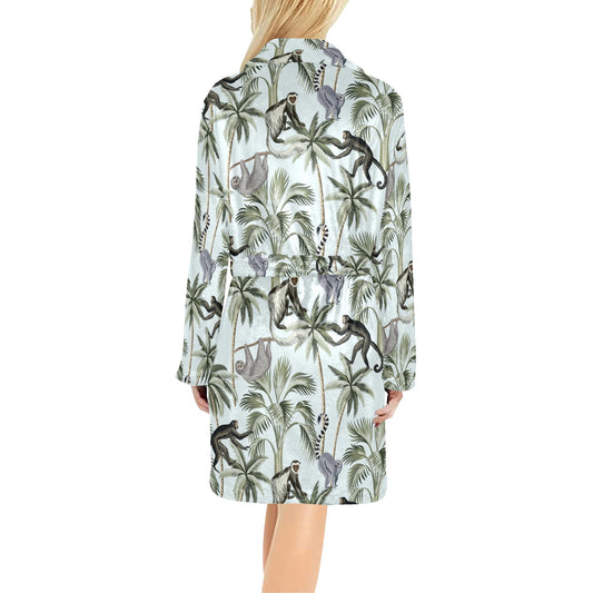 Rainforest Pattern Print Design RF04 Women's Fleece Robe