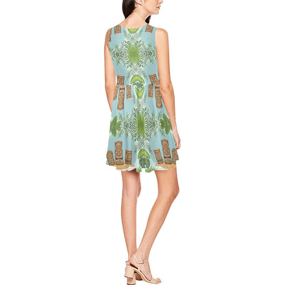 Tiki Wood Island Sleeveless Dress