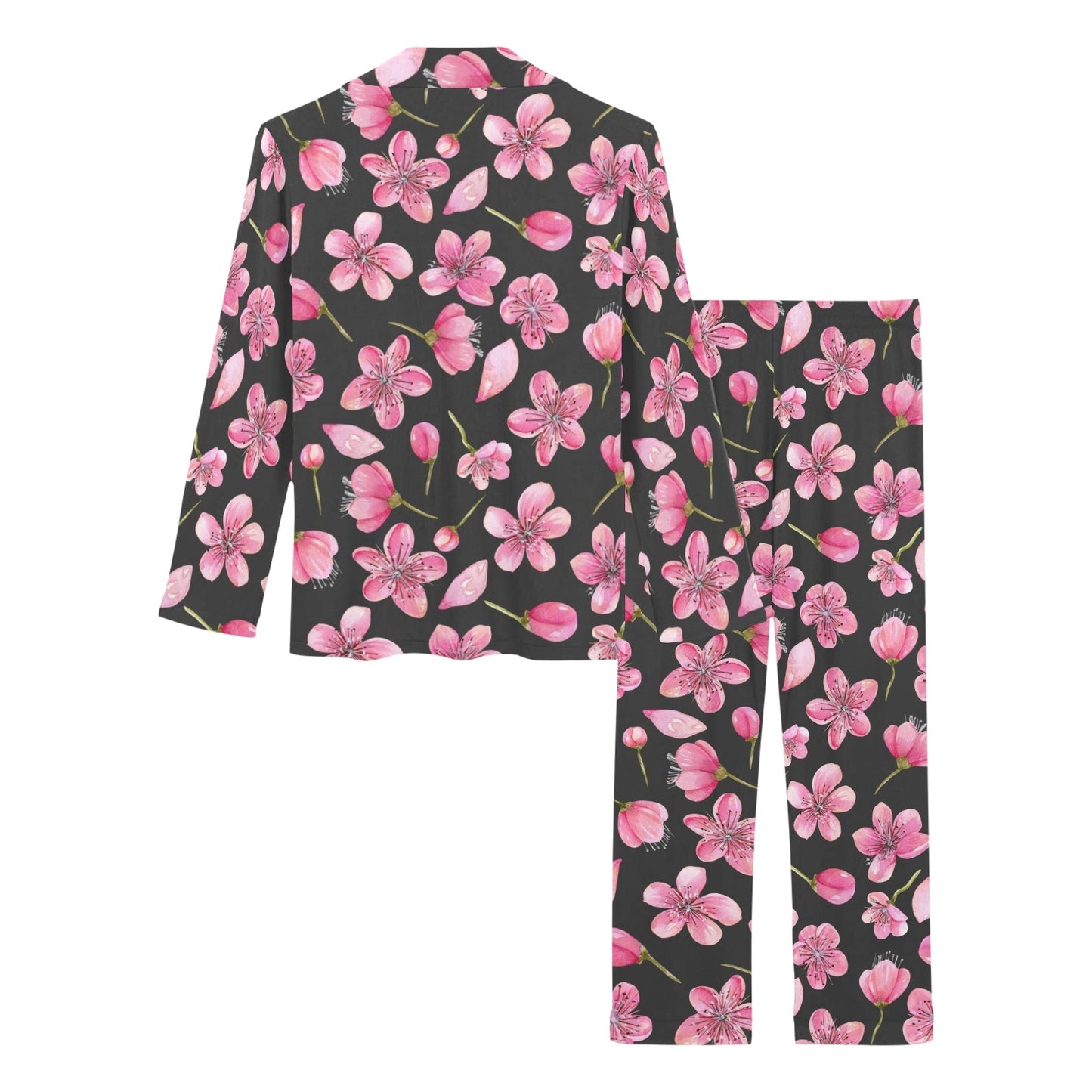 Apple blossom Pattern Print Design AB03 Women's Long Pajama Set