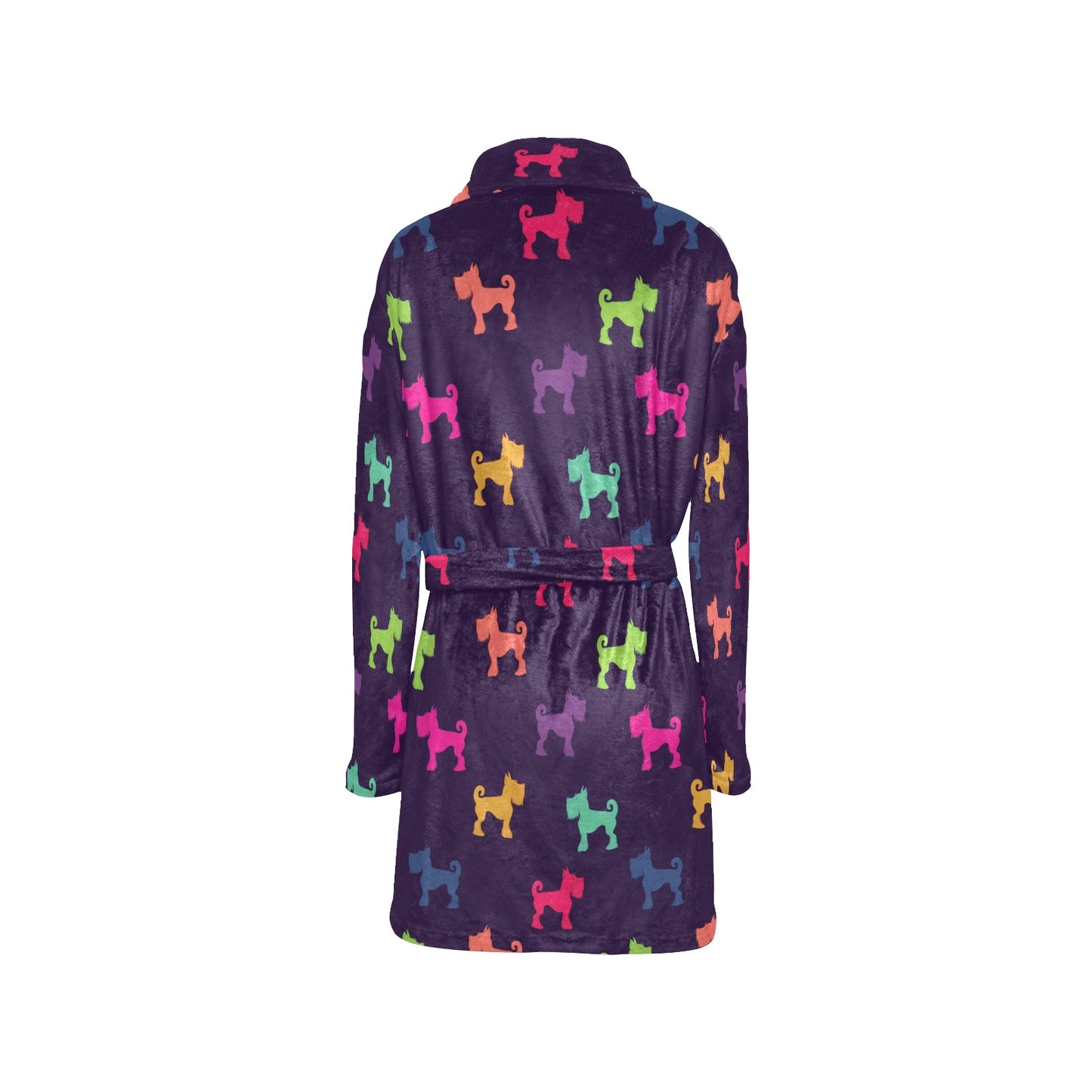 Schnauzers Pattern Print Design A05 Women's Fleece Robe
