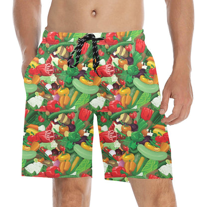 Salad Mix Vegetableprint Design LKS301 Men's Swim Trunks Beach Shorts