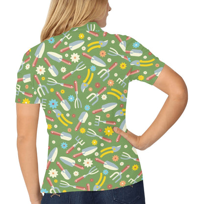 Gardening Pattern Print Design G06 Women's Polo Shirt