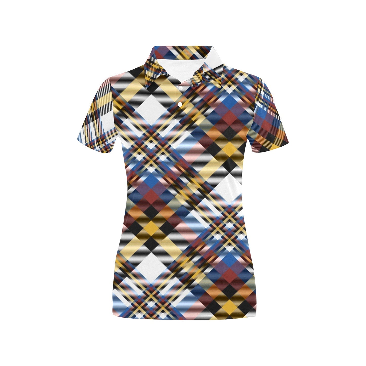 Madras Pattern Print Design 01 Women's Polo Shirt