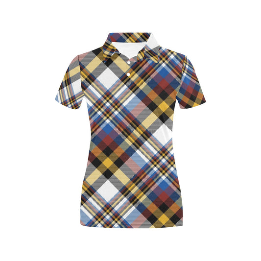 Madras Pattern Print Design 01 Women's Polo Shirt