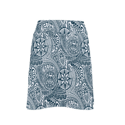 Samoan Pattern Print Design LKS306 17" Golf & Pickleball Skort with Pockets