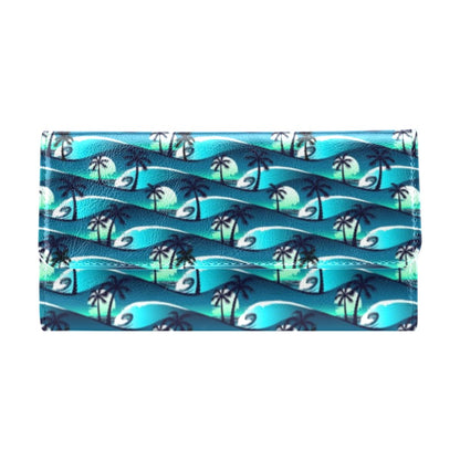Beach Wave Design Print Women's Trifold Wallet