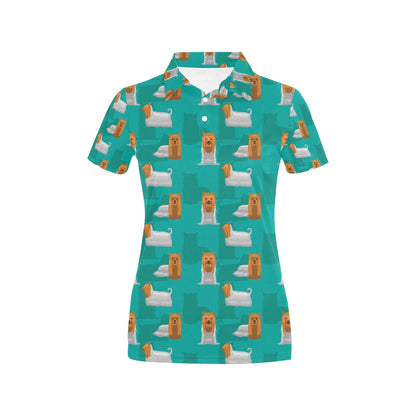 Silky Terriers Print Design LKS301 Women's Polo Shirt