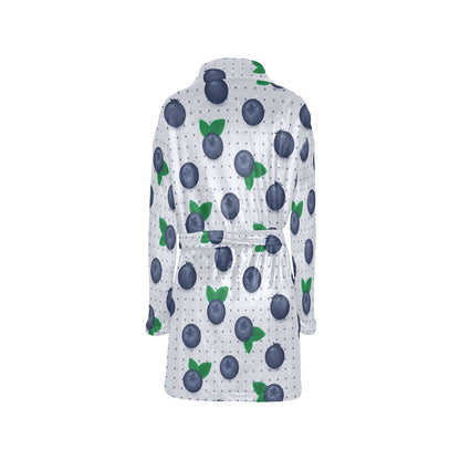 Blueberry Pattern Print Design BB02 Women's Fleece Robe