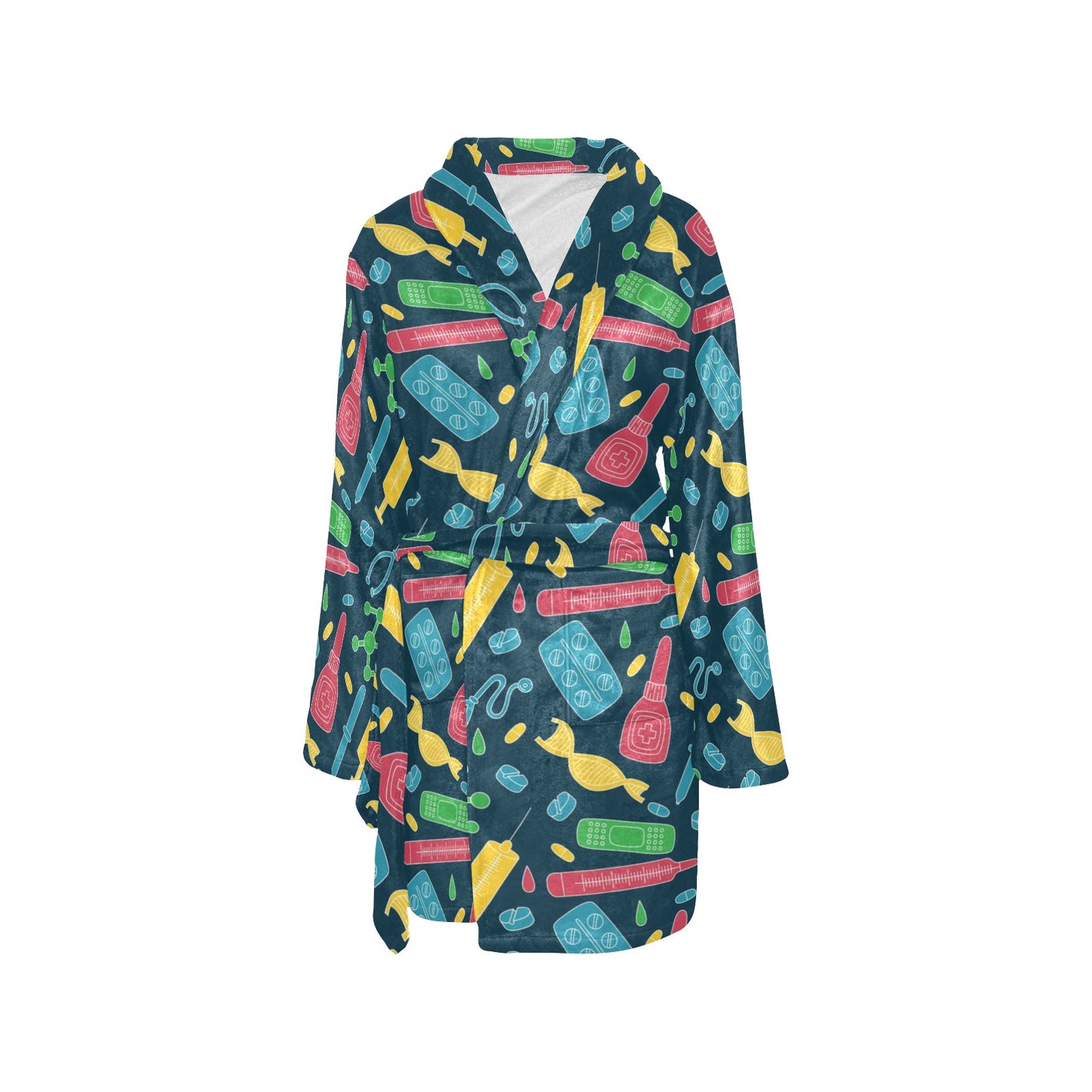 Phlebotomist Pattern Print Design A03 Women's Fleece Robe