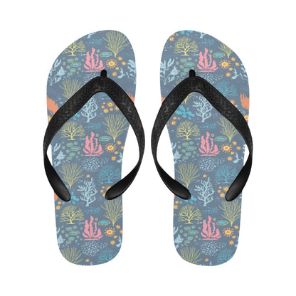Seaweed Print Design LKS304 Flip Flops