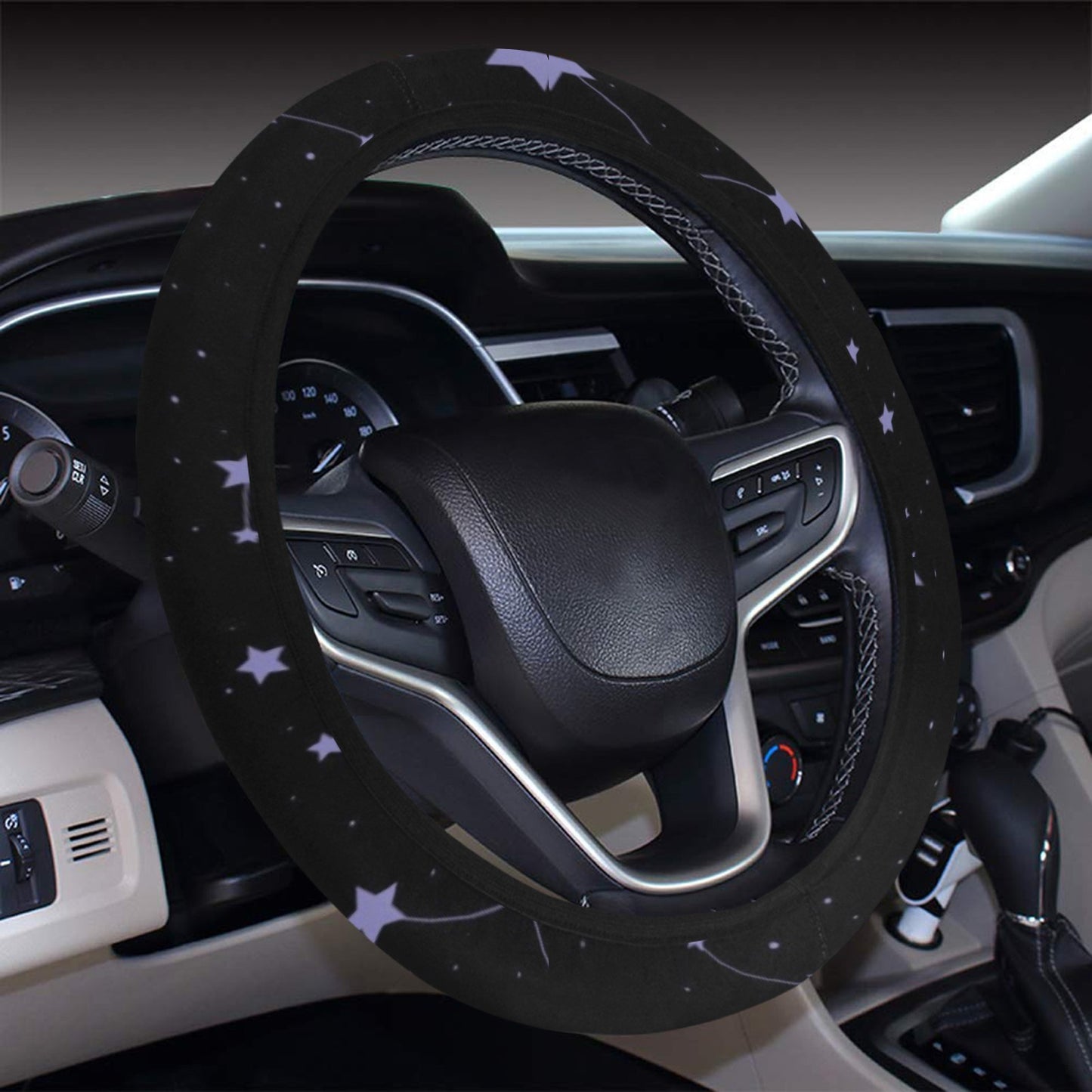 Star Print Design LKS303 Steering Wheel Cover with Elastic Edge